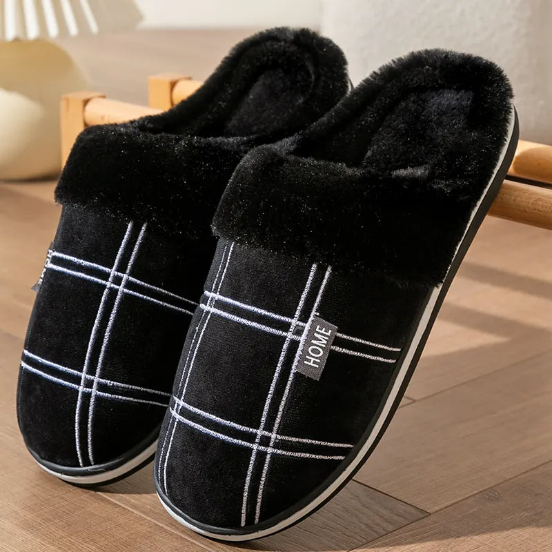 Check Slip-ons | Velvet-soft checked slippers