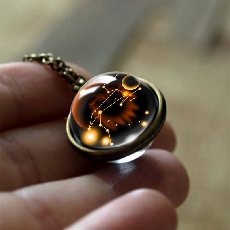 Glass 12 Zodiac Sign Protective Pendant - Sofia