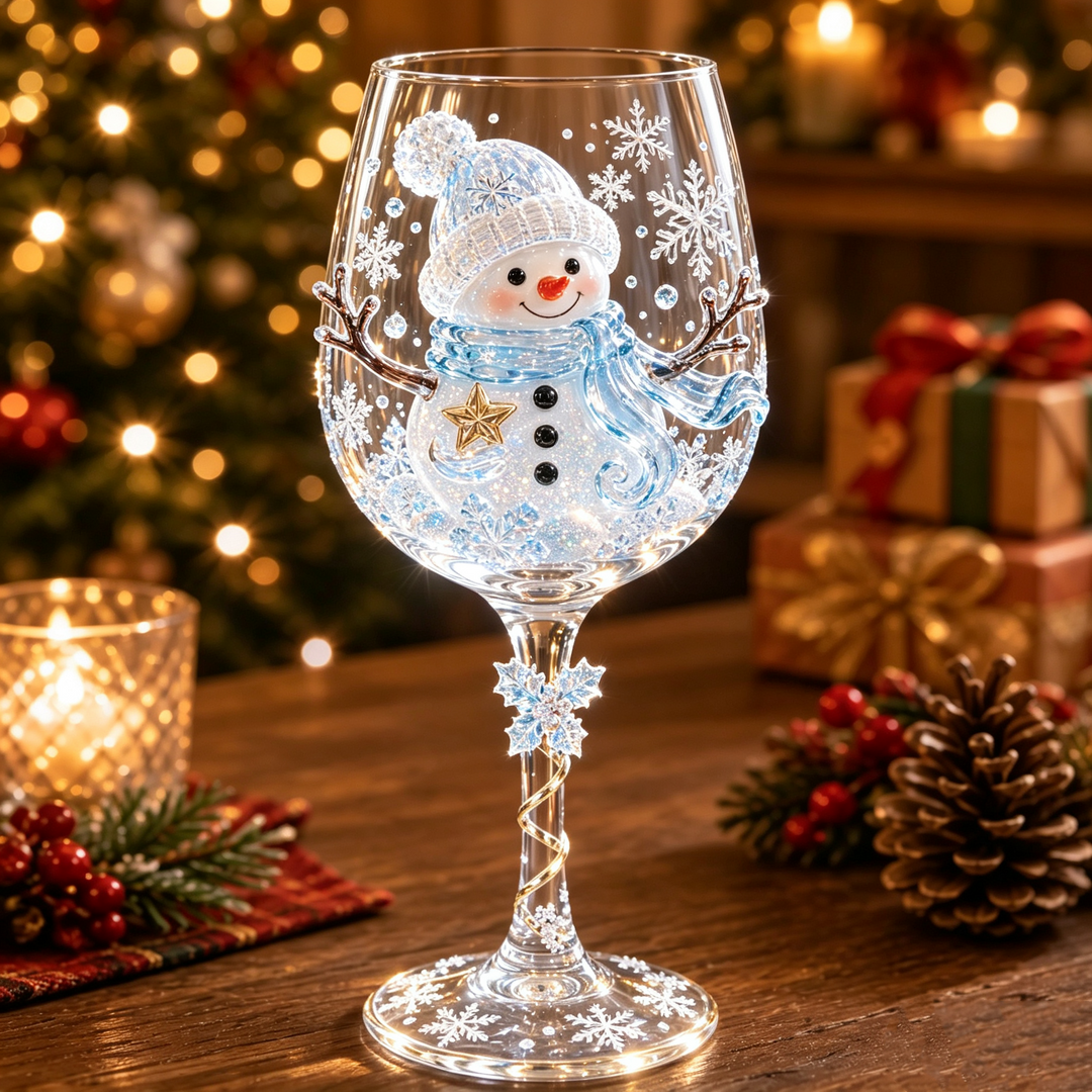 3D Christmas Wine Glasses – Festive Sipping with Holiday Charm 2