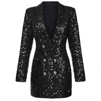 Pailletten Blazer Jumpsuit mit Doppelter Knopfreihe - Stella