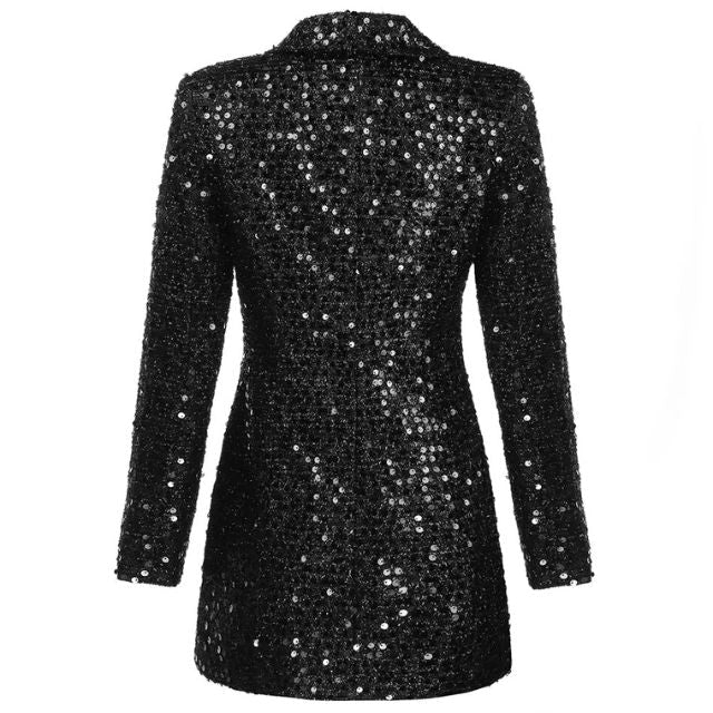 Pailletten Blazer Jumpsuit mit Doppelter Knopfreihe - Stella