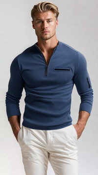 Luxuriöser Herrenpullover mit Reißverschluss - Davy