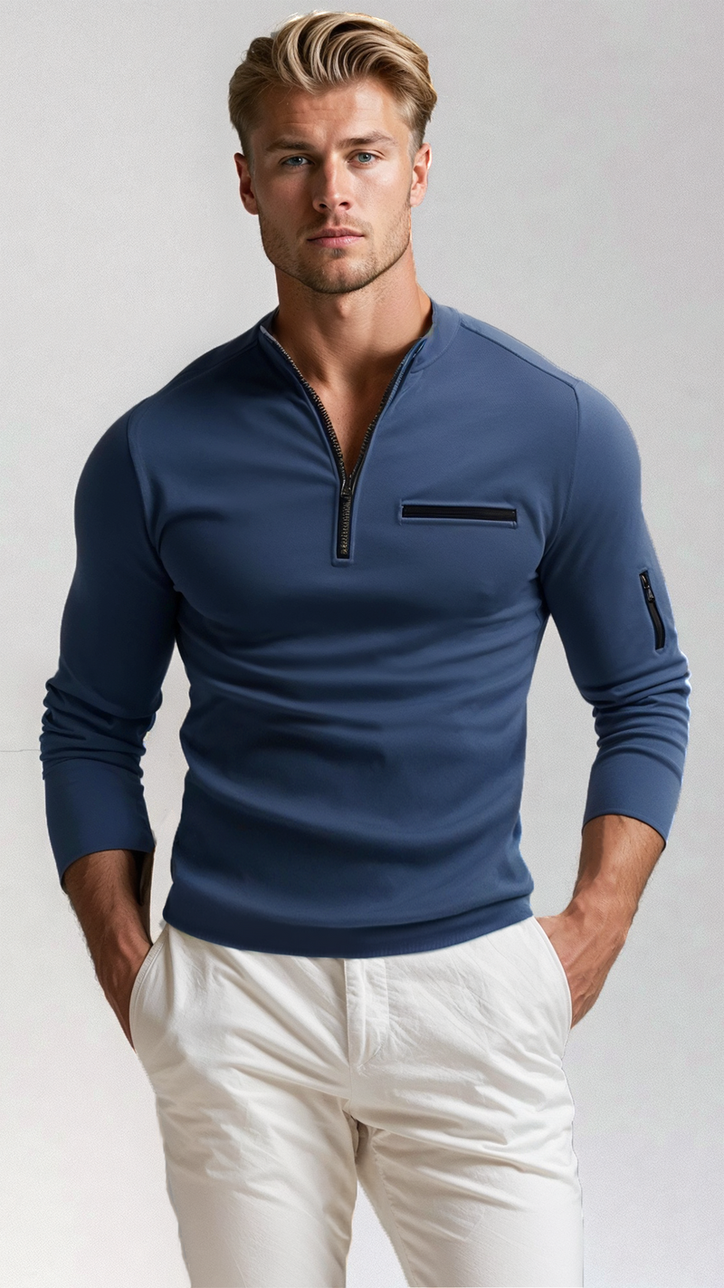 Luxuriöser Herrenpullover mit Reißverschluss - Davy