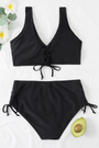 Bunter Bikini mit Kordelzug und Twistdetail – Zaraï