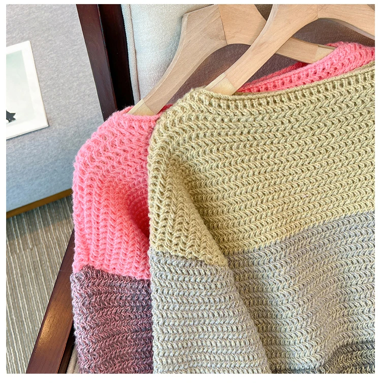 Oversized Damenpullover mit Patchwork-Design – Melina