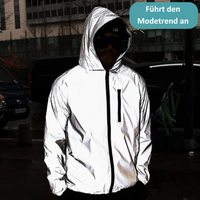 Hochreflektierende und wasserdichte Unisex-Regenjacke - LumiSafe