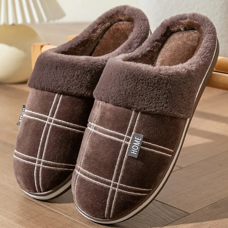 Check Slip-ons | Velvet-soft checked slippers