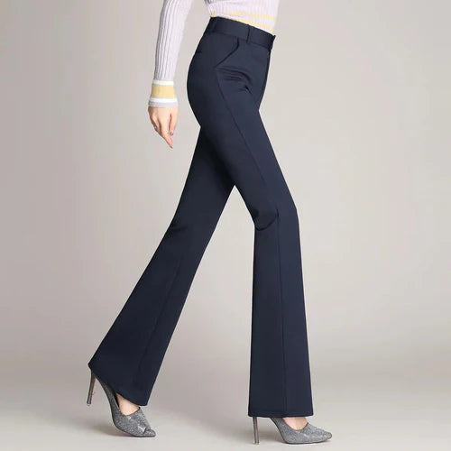 Schlanke Ausgestellte High Waist Hose – Mila