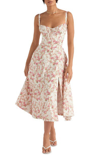 Geblümtes Maxikleid mit Taillierung - Fleur
