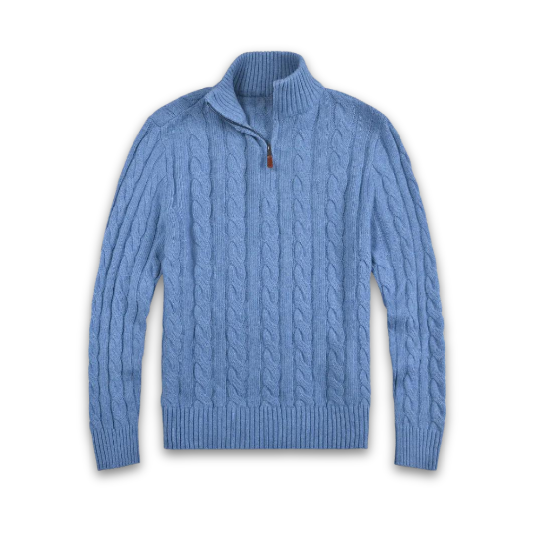Bequemer Herren-Sweater mit halbem Reißverschluss - Vincent