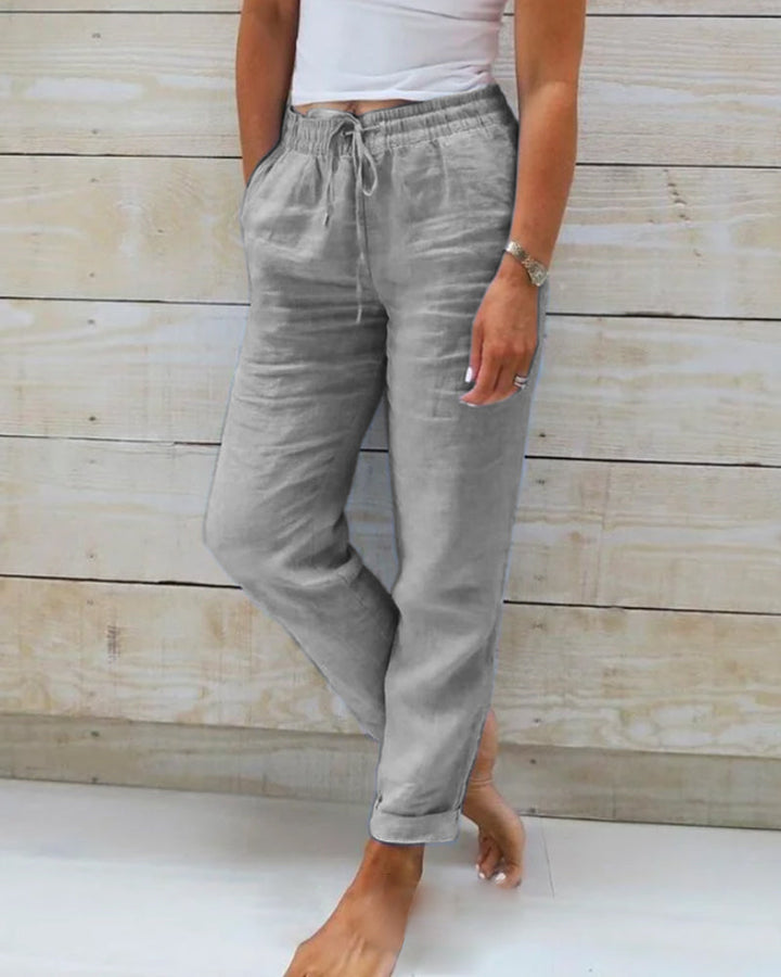 Luxuriöse Baumwoll-Leinen Hose - SereneComfort