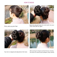 Blumenförmige Haarklammer mit Hairextension – Fiora