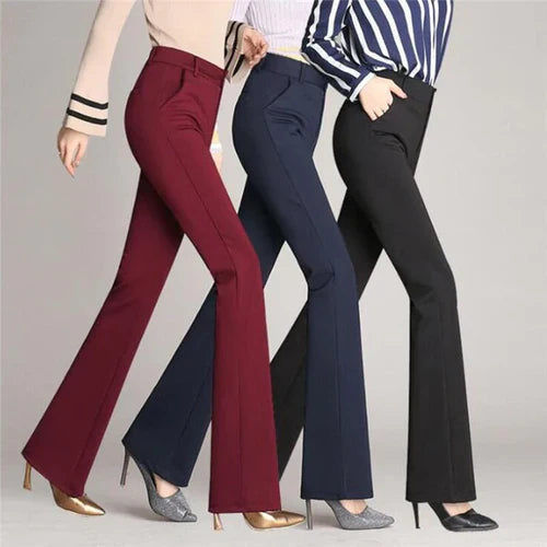 Schlanke Ausgestellte High Waist Hose – Mila