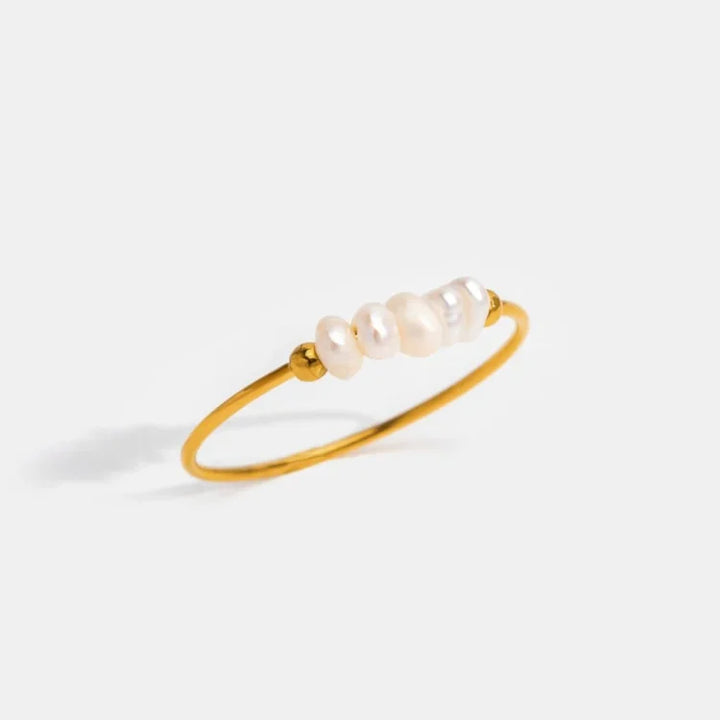 Classic Gold Pearl Ring - Sophie