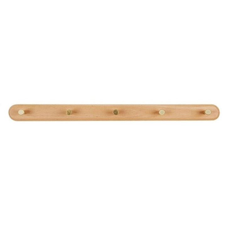 Wandkapstok van Hout met Messing Haken - LignaHook