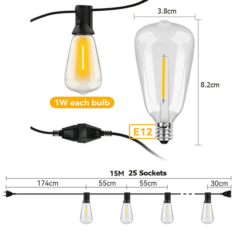 Wasserdichte LED Lichterkette - LumiGlow