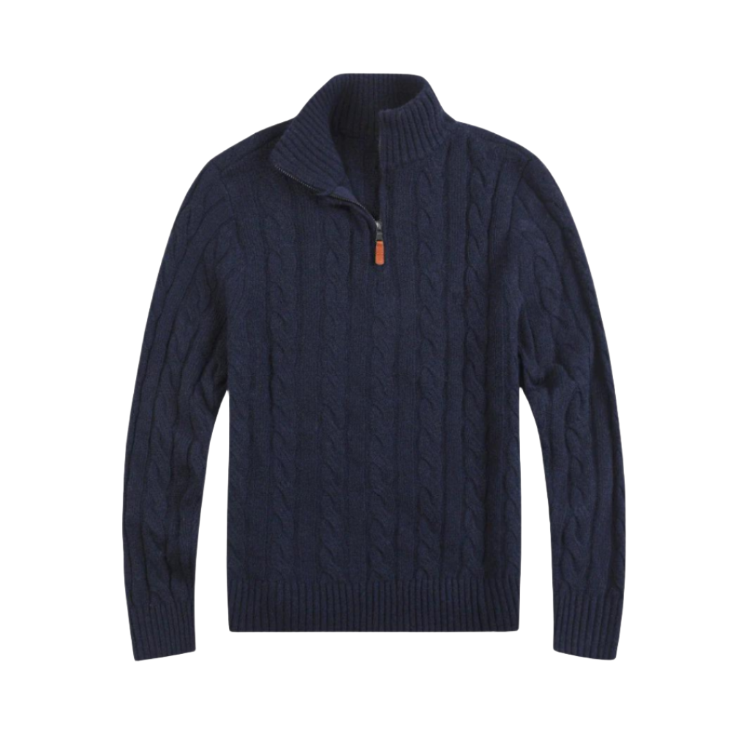 Bequemer Herren-Sweater mit halbem Reißverschluss - Vincent