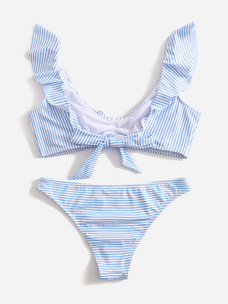 Blauw-Wit Gestreepte Bikini - Lina