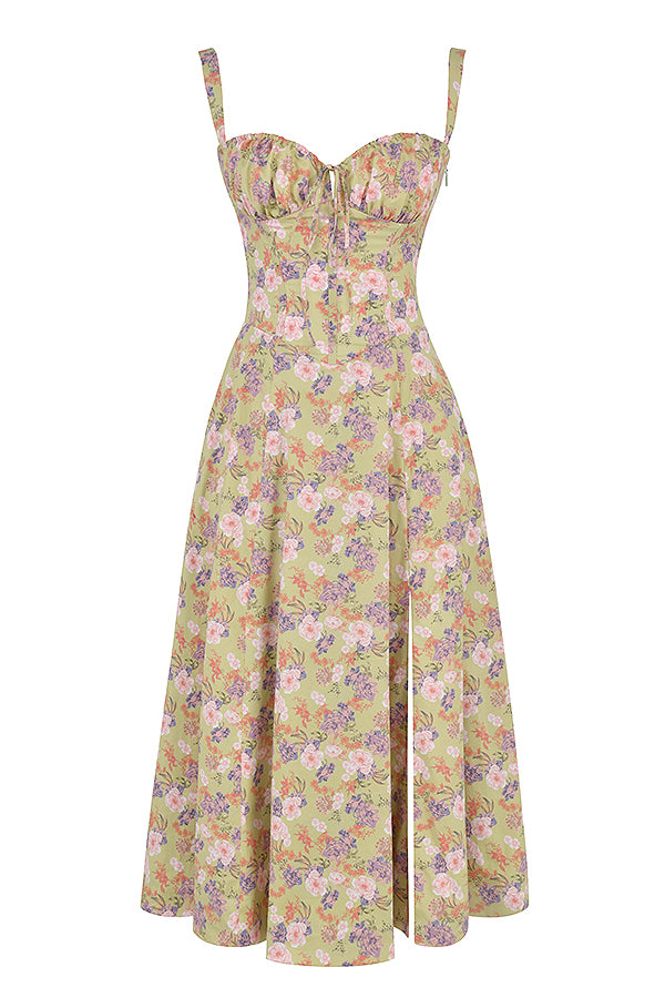 Geblümtes Maxikleid mit Taillierung - Fleur