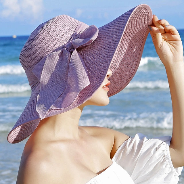 Dames strohoed met zonbescherming – Candy