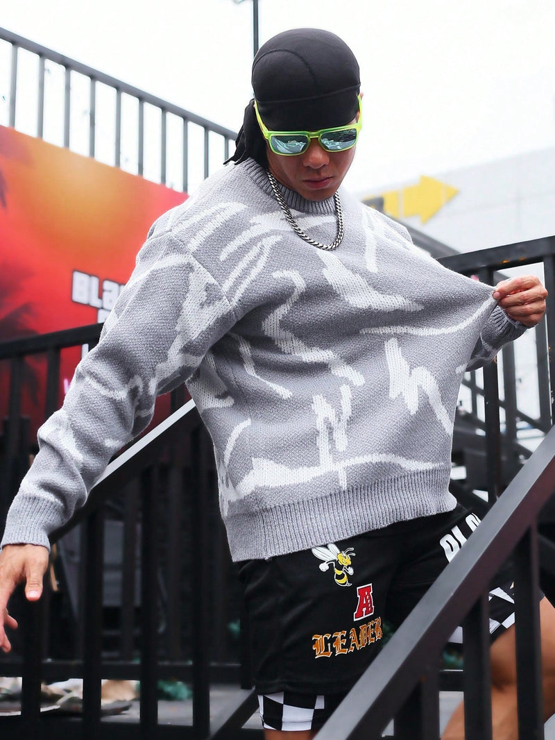 Herrenpullover mit grafischem Print - Arvid