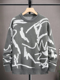 Herrenpullover mit grafischem Print - Arvid