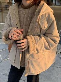Warmer Oversize Damenmantel mit Kapuze - Freya Fleece Parka
