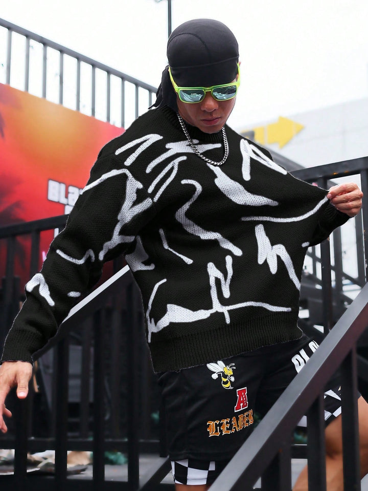 Herrenpullover mit grafischem Print - Arvid