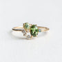 Natürlicher Peridot mit Zirkonring - Selene