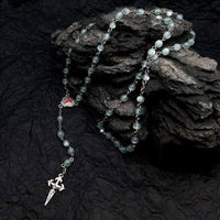 Herzförmige Katzenaugensteine Rosenkranz-Halskette - Elara