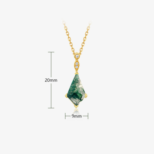 Moosachat und Weißer Zirkon Schmuckset - Lana