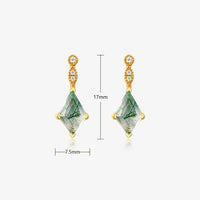 Moosachat und Weißer Zirkon Schmuckset - Lana