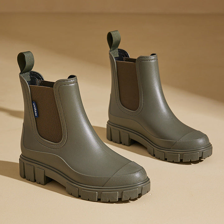 Women's waterproof mid-height rain boots with anti-slip sole – Selora