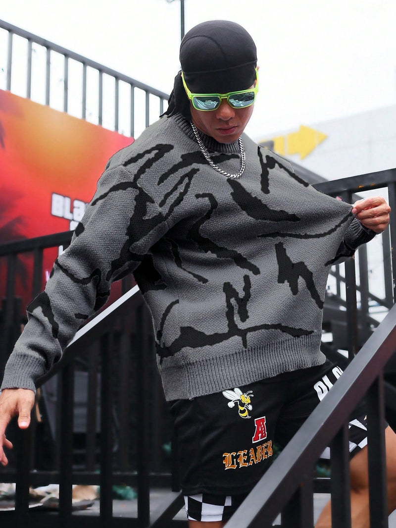Herrenpullover mit grafischem Print - Arvid