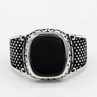 Schwarzer Onyx Silberring für Männer - Max