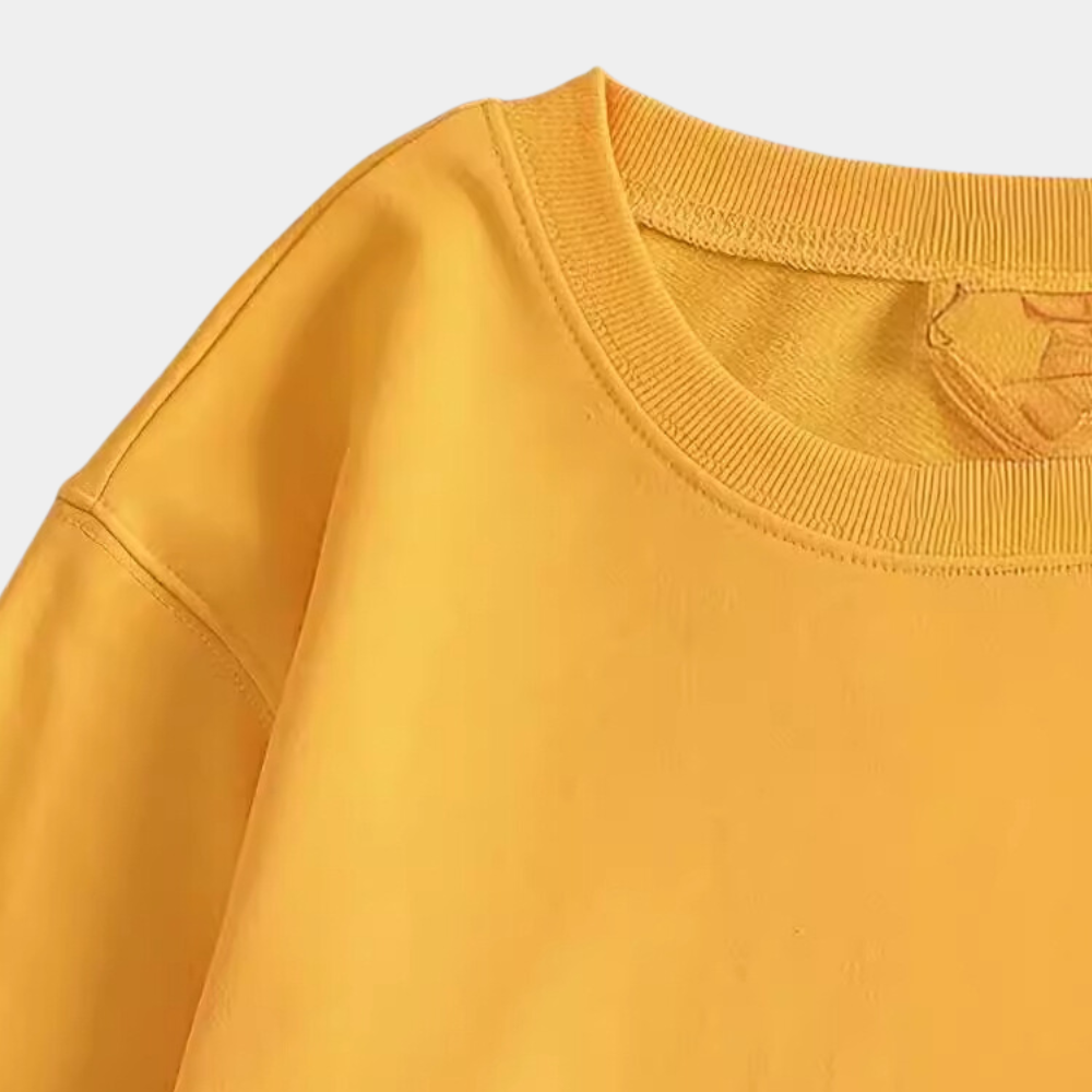 Gelbes Damen-Sweatshirt mit Blumenmuster - Fleur