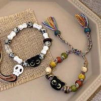 Kätzchen und Totenkopf Armband - Selina