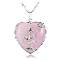 Stylish Heart-Shaped Rose Quartz Necklace - Amara