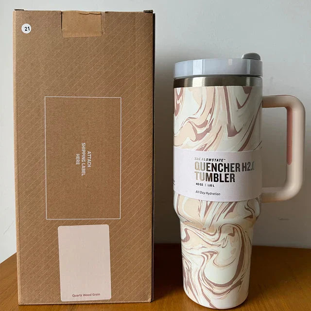 Vacuüm Geïsoleerde Beker met Deksel en Rietje - ThermoTumbler