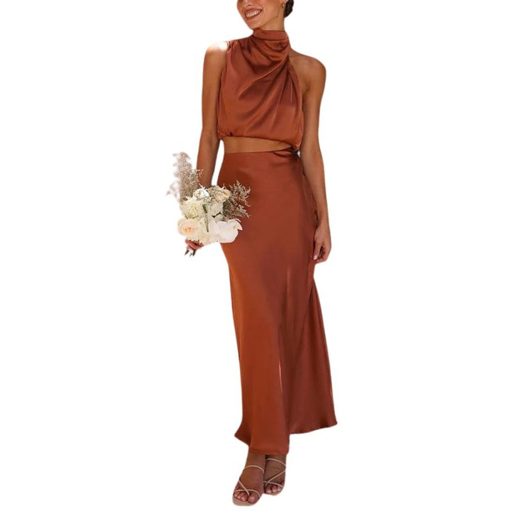 Satin Zweiteiliges Set mit Rock – Lina