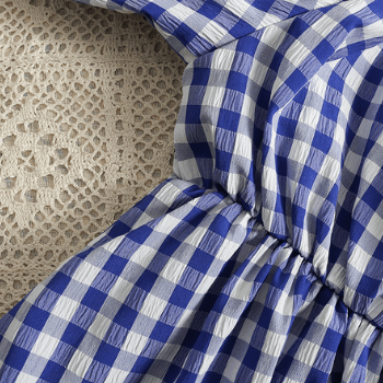 Modieuze damesjurk met vierkante halslijn en puffmouwen - Selina