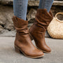 Damenlederstiefel mit bequemem Absatz – Amara