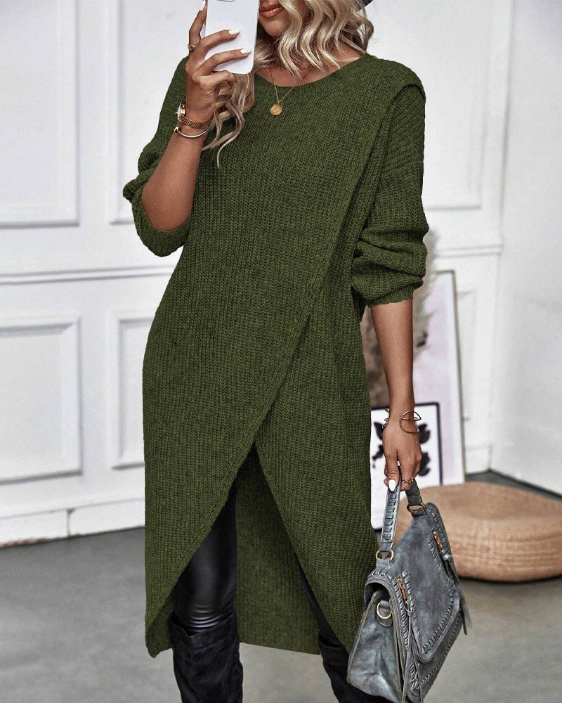 Stilvolles Einfarbiges Sweatkleid - Lina