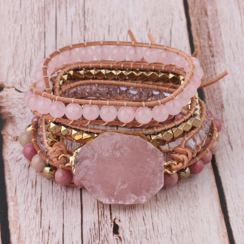 Golden Rose Quartz Bracelet - Amoria