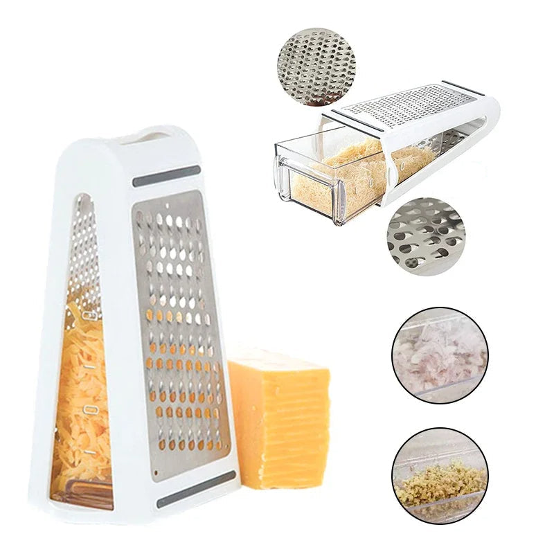 Double-sided kitchen grater with catch tray - GratoRasp