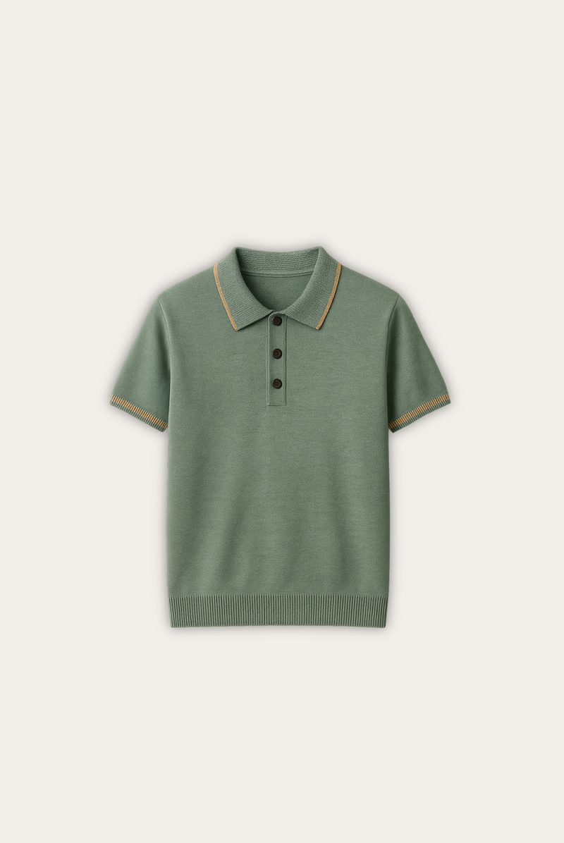 Stylish men's polo made of cashmere-merino wool - Levano