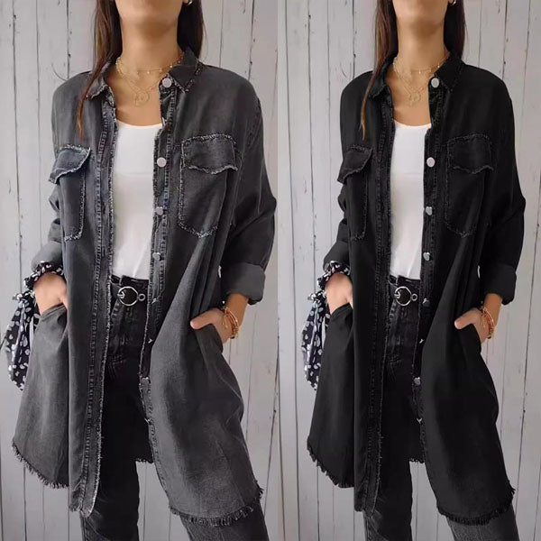 Bequemes Fake-Denim Hemd - Sophie
