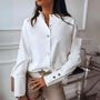 Stilvolle Damenbluse mit Knopfleiste und klassischem Kragen – Norea