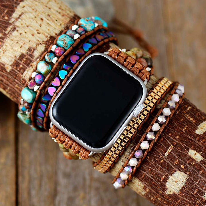 Jaspis & Onyx Boho Apple Watch Armband - Lyra