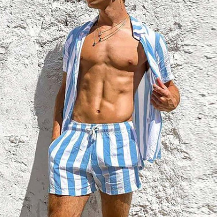 Stilvolles Herren-Sommer-Set mit Streifenmuster - StreifenFrisch